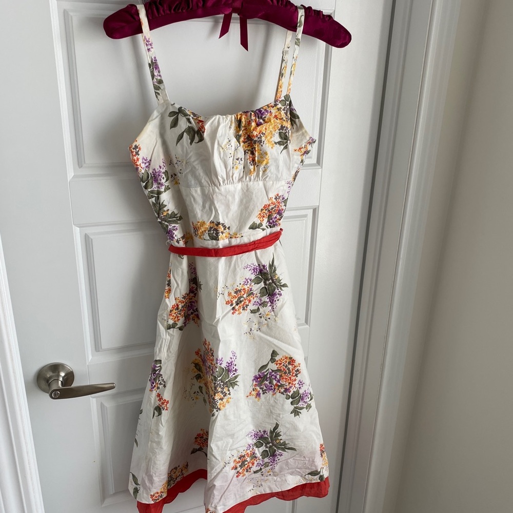 Yellow and Purple Floral Strappy Summer Dress